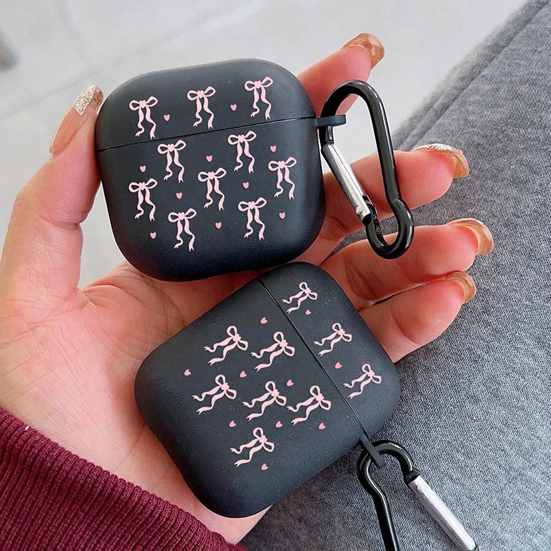 Pink Clear Shockproof AirPods Case with Keychain for AirPods 1 2 Pro