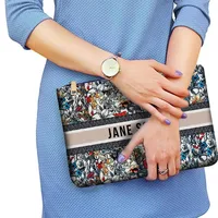 Europe America WOMAN BAG Fashion Designer Party Clutch Personalized Custom Print Name Letter Beach Bag Travel Cosmetic Bag - Image 2