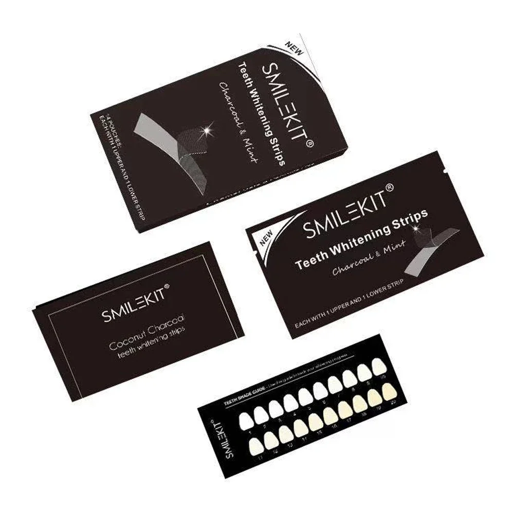 

14pcs Charcoal Teeth Whitening Strips Tooth Stain Removal Oral Hygiene Care Dental Shade Bleaching Kit Enamel White Tools