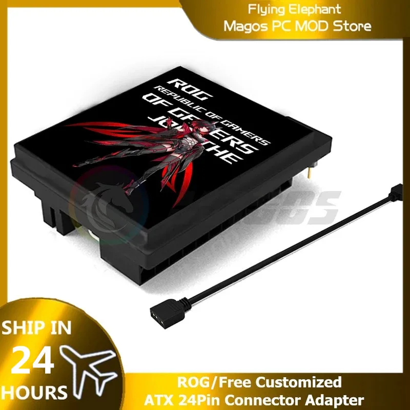 Gerenciamento 5v Argb Sync Personalizado Logotipo 18 Projetos da Fiação do Conector do Ângulo Direito do Adaptador 24pin do Computador Atx Psu