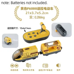 Deluxe Remote - Control Electric Train Set with Wooden Tracks and Magnetic Rail Cars - Perfect Gift (Multicolor)