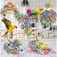 5-piece Parrot Toy Biting Toy Drawing Toy Finger Set Sichuan Pepper Wood Paper Silk Weaving Tube Toy Set 2
