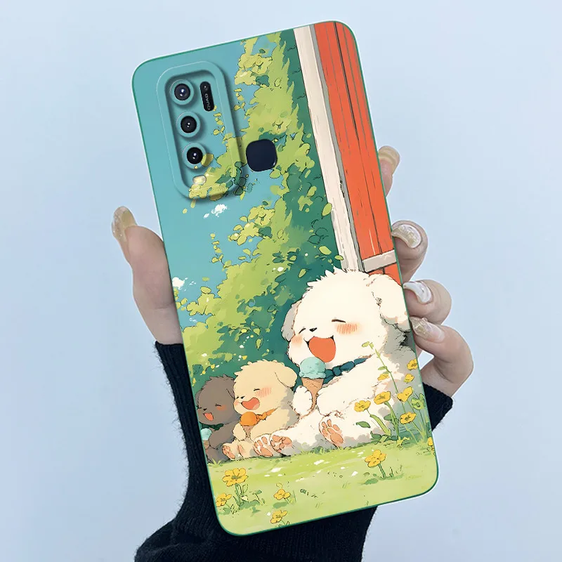 Fashion Simplicity Flower Soft Liquid Silicone Phone Case Cover