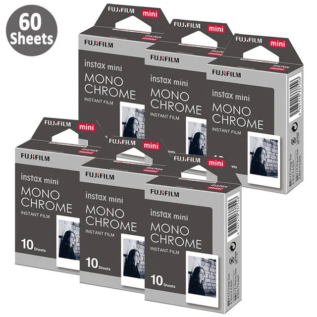 

10-100 Sheets Fujifilm Fuji Instax Mini 12 11 Black And White Monochrome Films for Instant Mini 8 9 7s 25 EVO Camera Photo Paper