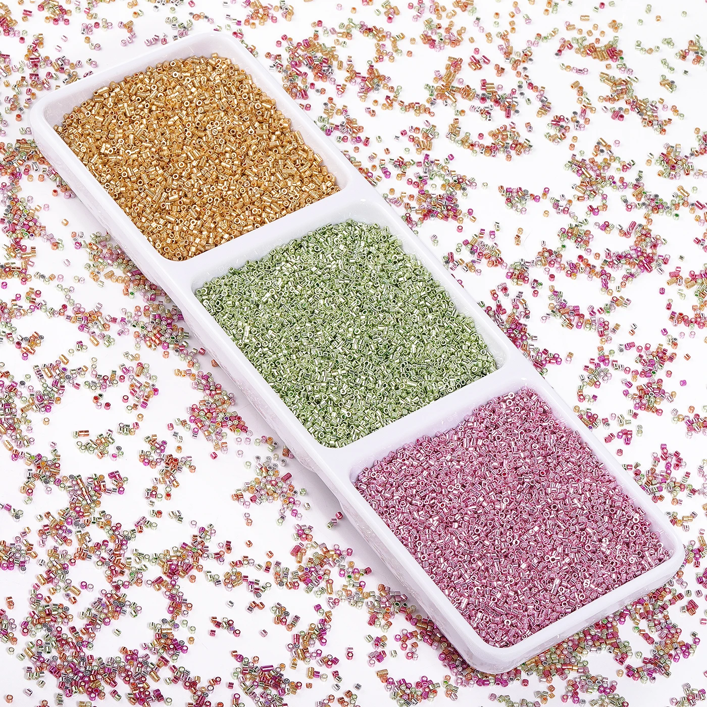 1.6mm 원형 단일 구멍 유리 구슬 50g/봉 매끄럽고 밝고 투명한 구슬 의류 목걸이 DIY 보석 장