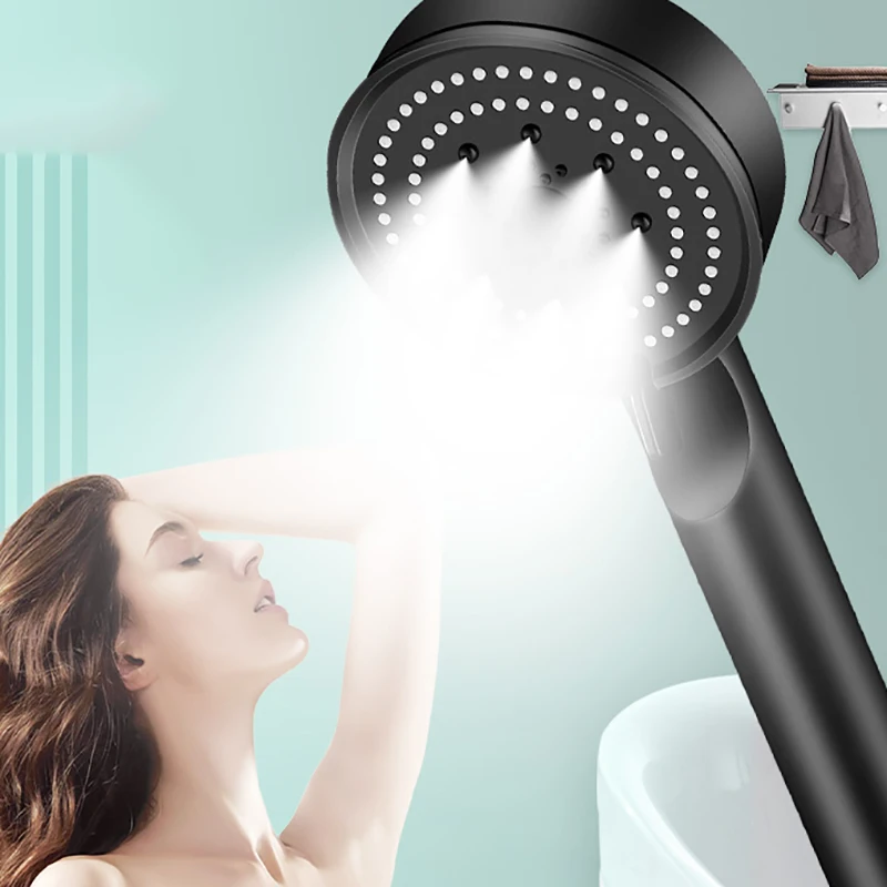 Shower head, shower set High Pressurized Water Saving Shower Head 5 Mode Adjustable Hand Hold Spray Nozzle Shower Sets Holder Hose Bathroom Accessories