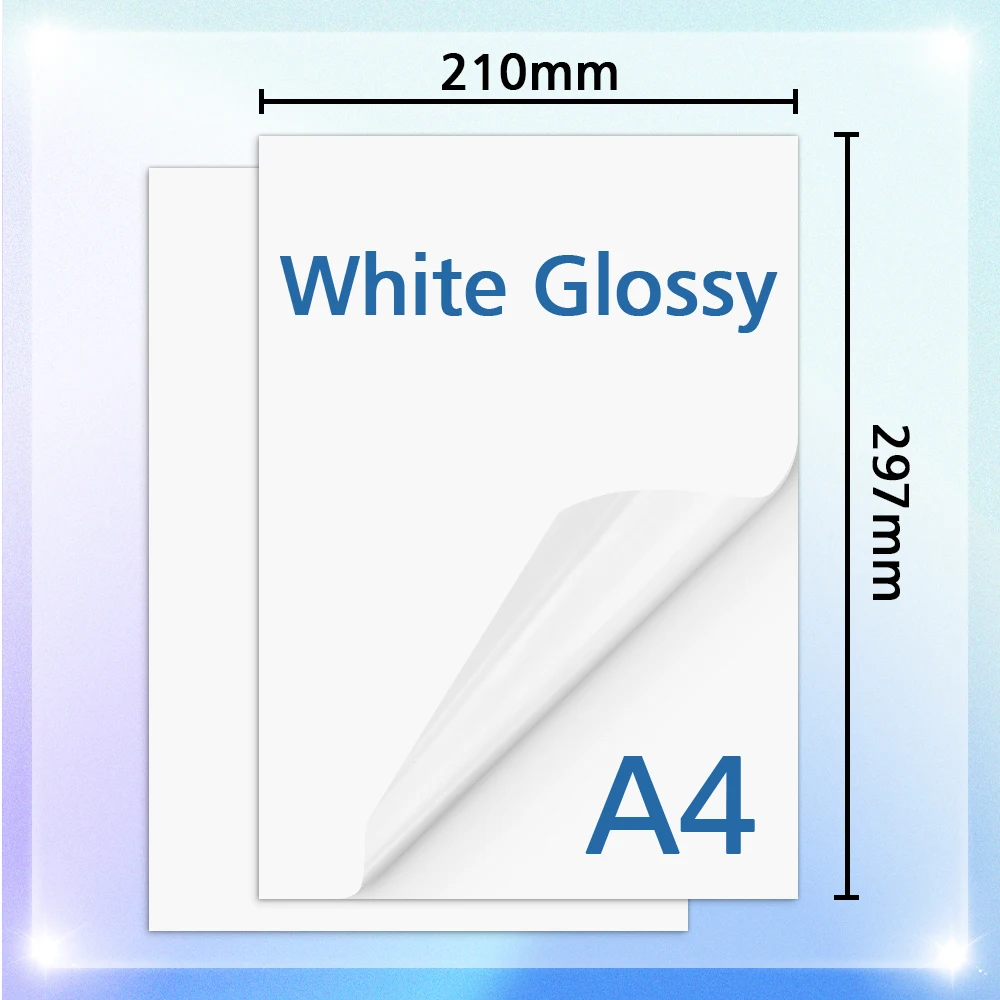 COMBO PACK: 20 Clear Glossy + 20 White Glossy Sticker Paper Sheets