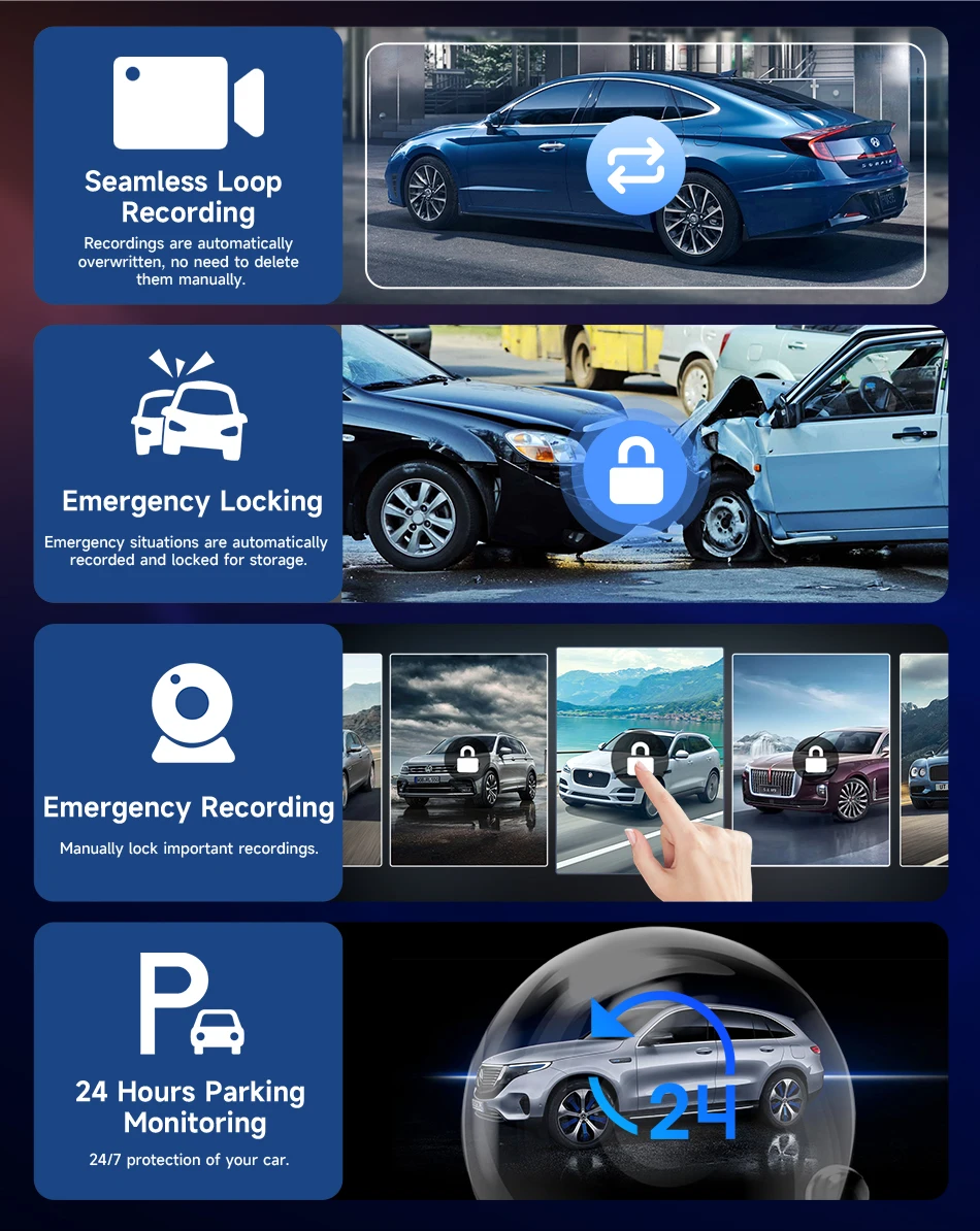 Srnubi 10,26 Zoll 4K DVR Motorrad-Navigationssystem mit Wireless Carplay & Android Auto, optional mit Dual-Objektiv-Dashcam und Rückfahrkamera, WIFI, BT5.0 – Detail 20
