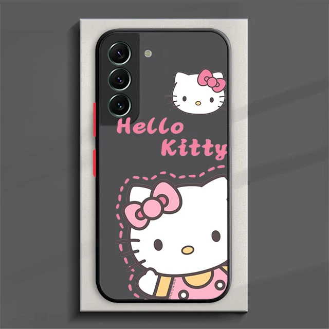 thumbnail image 1 of Bonita funda translúcida esmerilada de Hello kitty para Samsung Galaxy A91, A81, A71S, A53, A04S, A14, A13, A12, 1 of 5