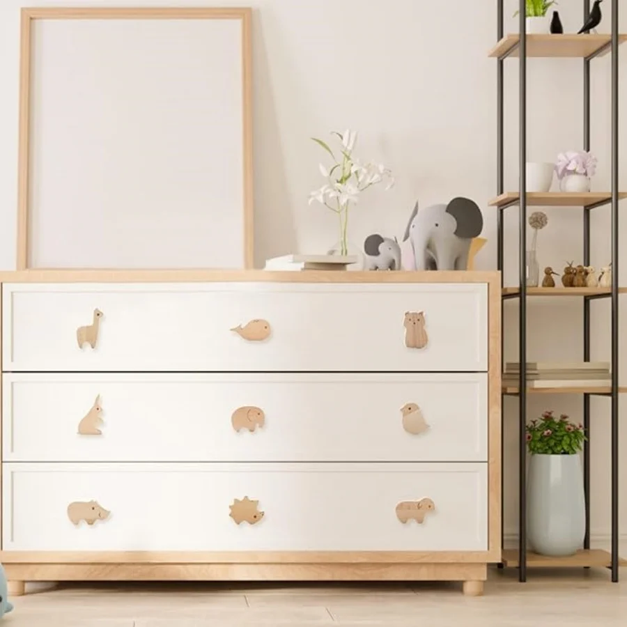 Wooden Kitchen Cabinet Handles Dresser Knobs Drawer Closet Door Pulls with Screws Furniture Handles Home Decoration Hardware