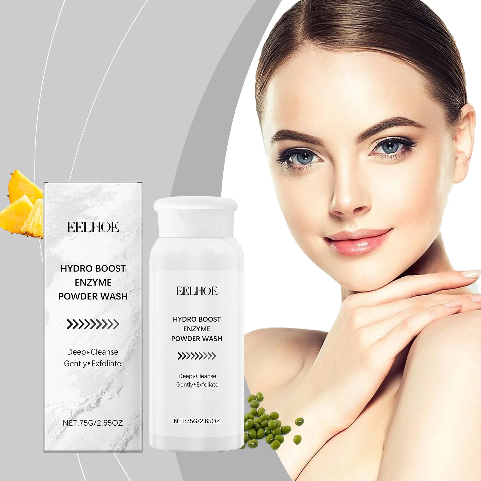 EELHOE Rice Enzyme Cleansing Powder to Remove Blackheads Oil Control Pore Cleaning Gentle Face Wash Refreshing Washing Powder