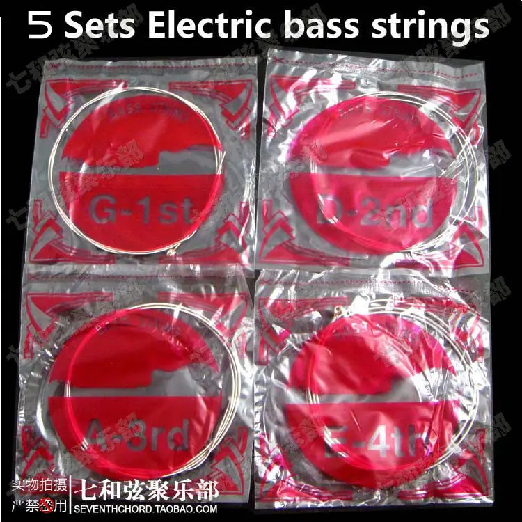 

NEW 5 Sets Nickel Alloy Wound 4 String Electric Bass String 1st - 4th (045-090)