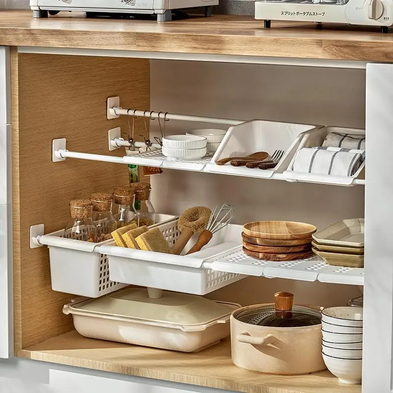 Kitchen Cabinet Shelf Organizer  Kitchen Cabinet Storage Racks - Kitchen  Shelf - Aliexpress