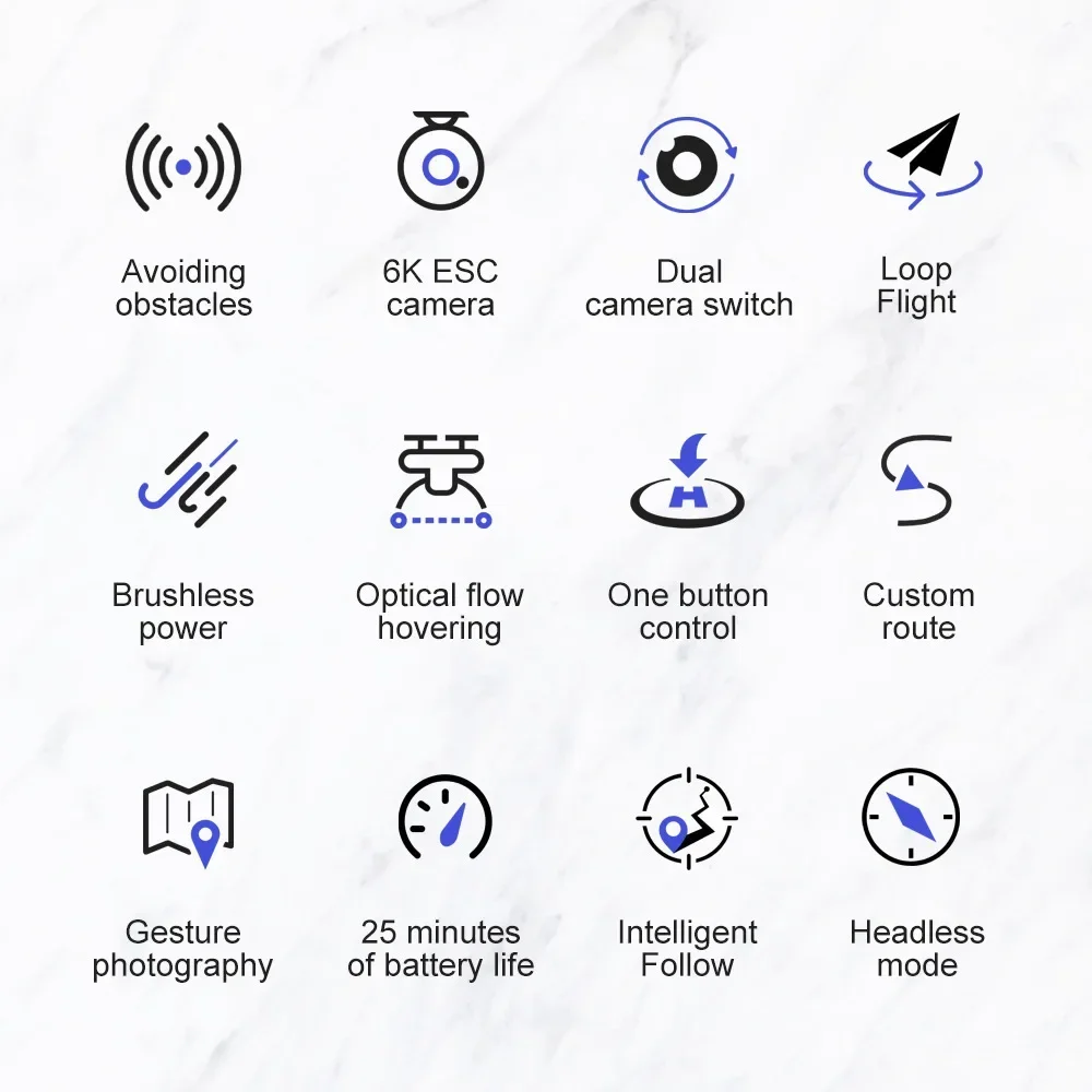 Description Picture 3 of itemBrushless dual battery endurance remote control four axis flight camera obstacle avoidance optical flow 6K dual lens positioning