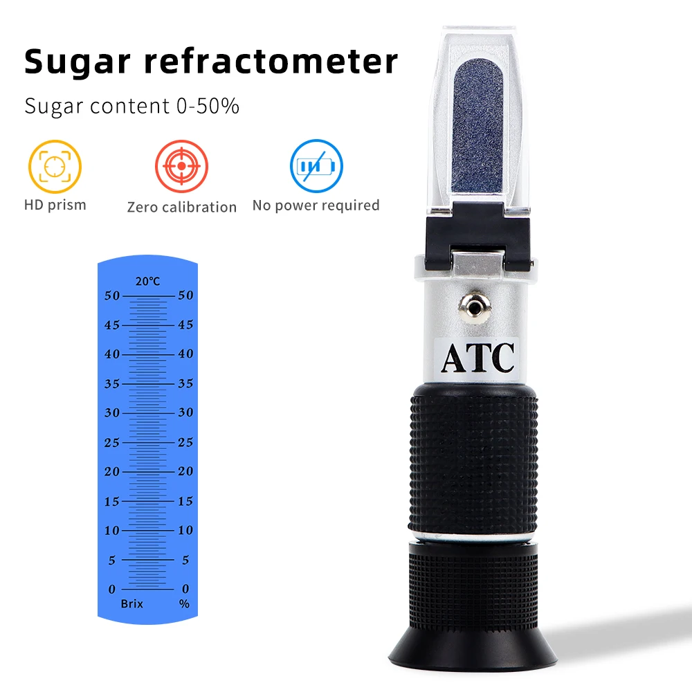 050 Brix Refractometer Portable Handheld Sugar Refractometer with Box