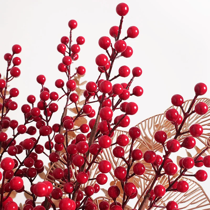 Künstliche rote Beere Blumenstrauß gefälschte Pflanze für Haupt vase Dekor Weihnachts baum Ornamente Neujahr 2023 Party Weihnachts dekoration