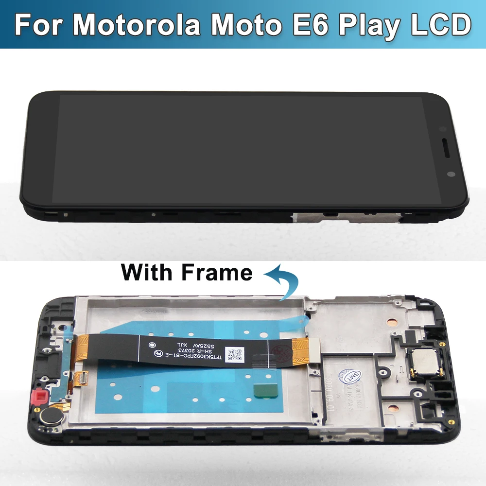 toque para Moto E6 Play, Display LCD,