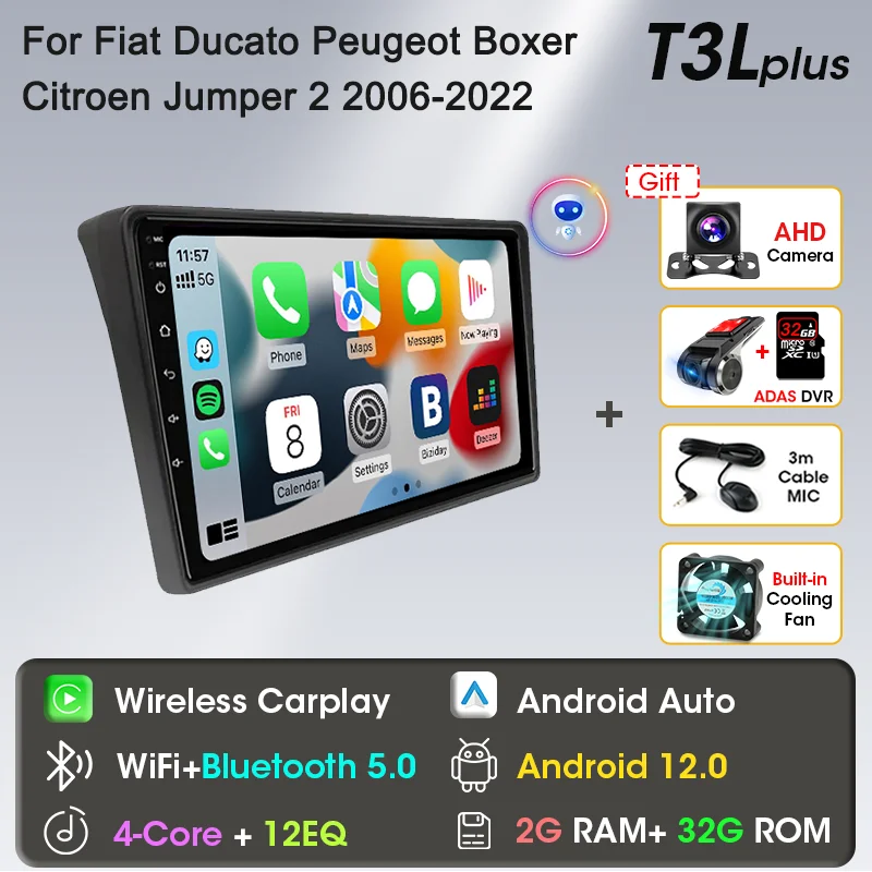 Android 14 Autoradio Für Fiat Ducato - 9 Zoll Mit 4G, DAB+ & CarPlay