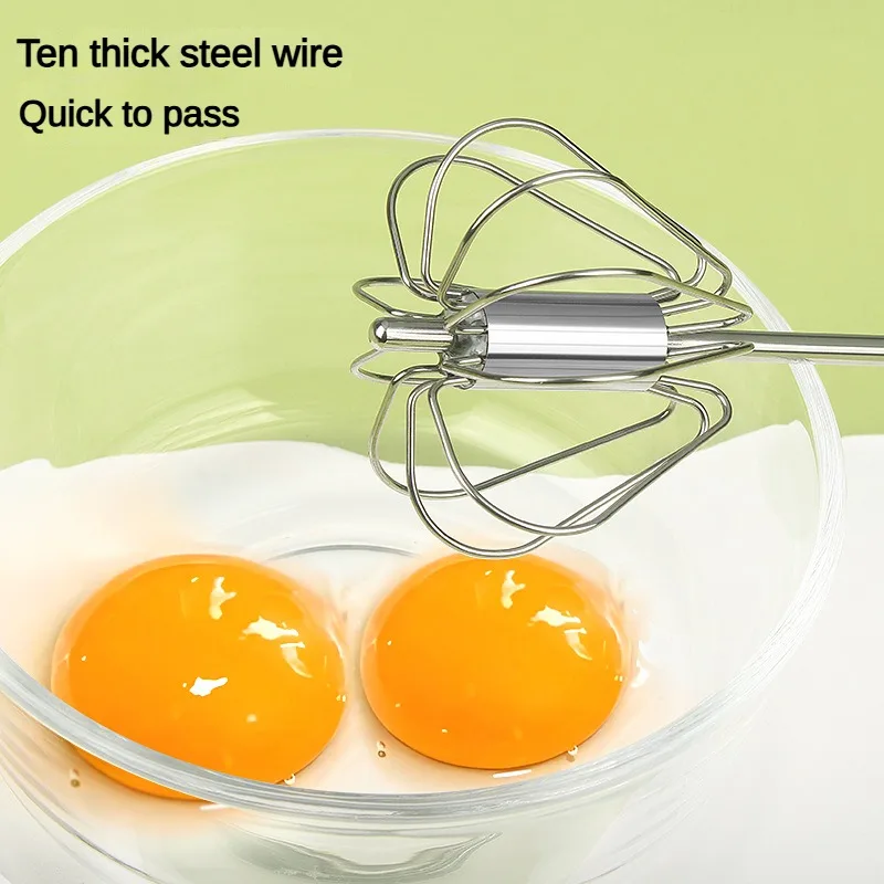 Stainless steel manual eggbeater Press cream blender semi-automatic rotary eggbeater kitchen baking tools egg beater rotary whisk
