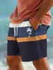 Stripe Palm Tree Men's Resort 3D Printed Board Shorts Swim Trunks Elastic Waist Drawstring Aloha Hawaiian Style Holiday Beach 4