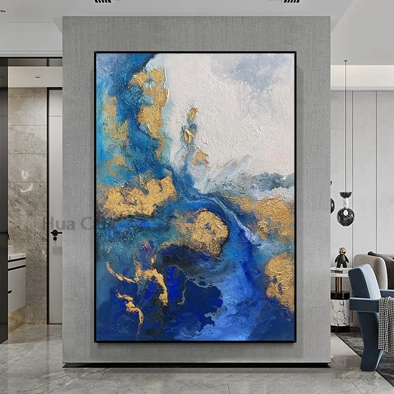 

Large Canvas Art Gold Contemporary Abstract Oil Painting 100% Handmade Wall Picture For Restaurant Home Decor Frameless