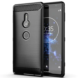 Shockproof Silicone Protective Phone Cover - Flexible TPU Rubber Case Coque for Sony Xperia XZ2 (Black)