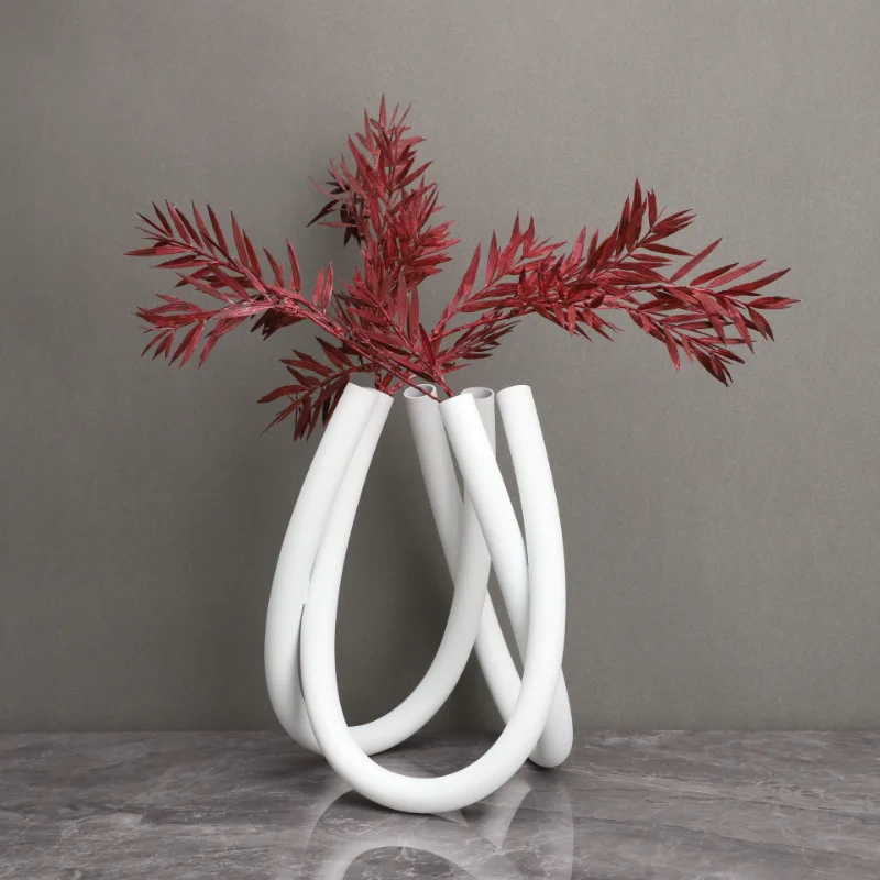 

Золотистая/Серебристая ваза с шестью отверстиями, современный декор, цветочные вазы, декоративный цветочный горшок, Минималистичная металлическая Цветочная композиция, украшение для стола