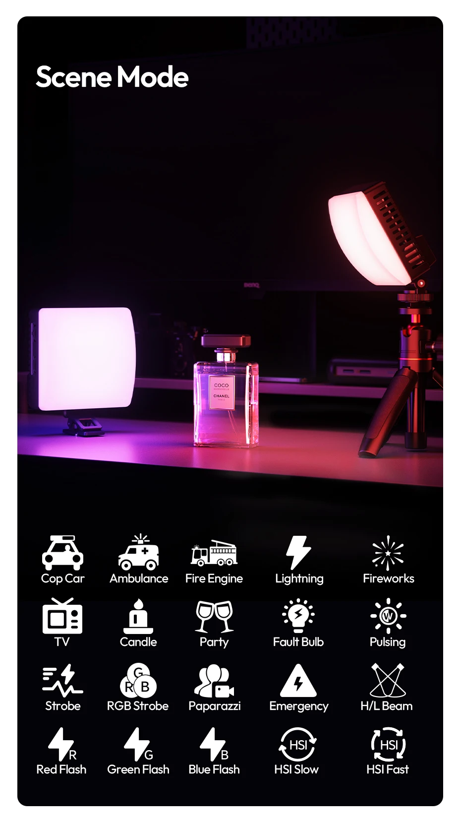 Pocket Power 10W RGB Video Light Fill Light for Smartphone Camera Laptop Tripod