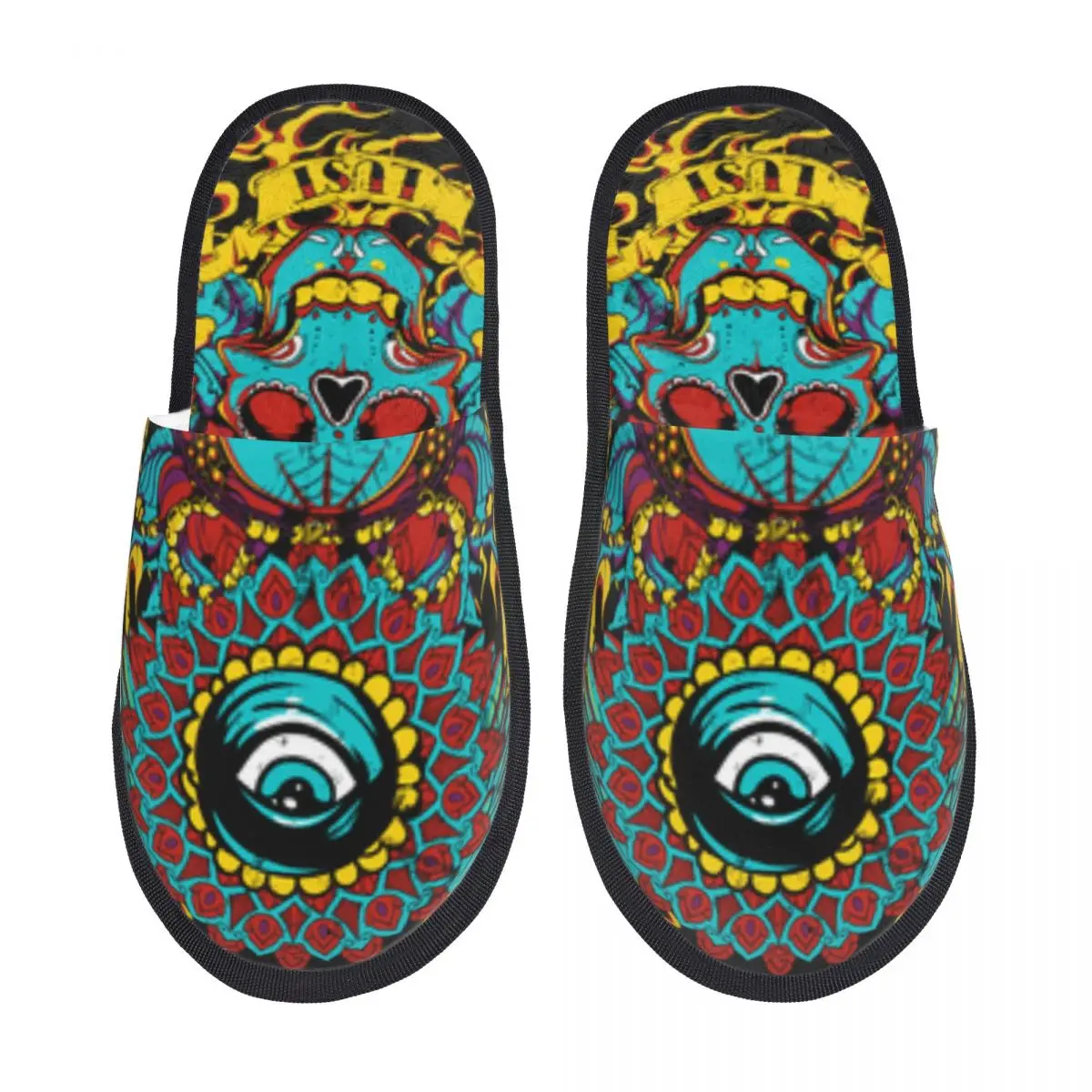 

Мягкие плюшевые тапочки Mighty Skull Eye, меховые домашние тапочки для спальни