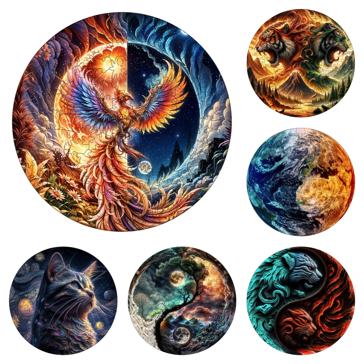 Phoenix Lion Kirin Cat Animals Puzzles Unique Shape High Quality Jigsaw Puzzle Wooden Puzzle Best Gift For Child