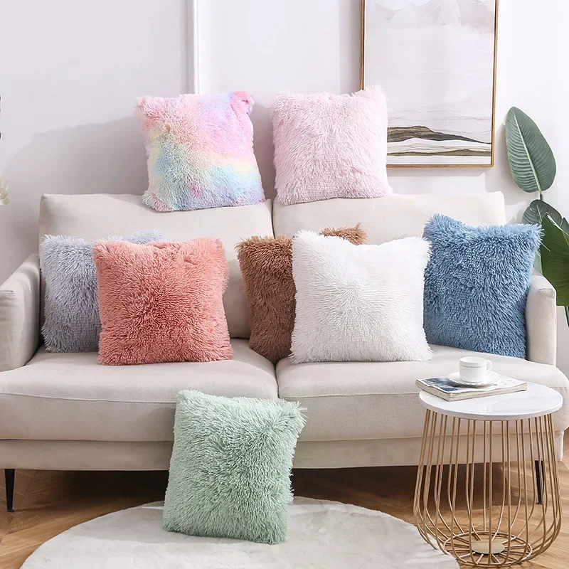 

1 Pcs 40x40cm/30x50cm Solid Color Cushion One-sided Design Velvet Pillow for Living Room Sofa Bed Fashionable Home Decoration