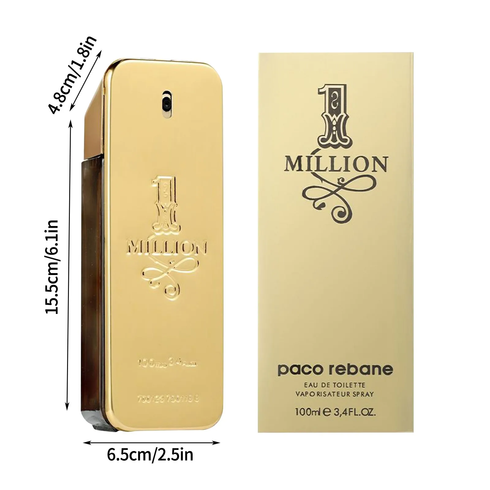 Golden Millionaire 남성용 매혹적인 가죽 노트, 여성용 2024 선물, 선물 아이템, 기념품, 100ml 패션