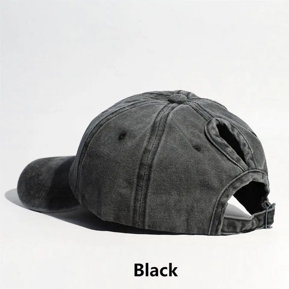 Ashen Fane Women’s Washed Cotton Ponytail Baseball Cap – Olive Green, Unstructured, Low-Profile Hat