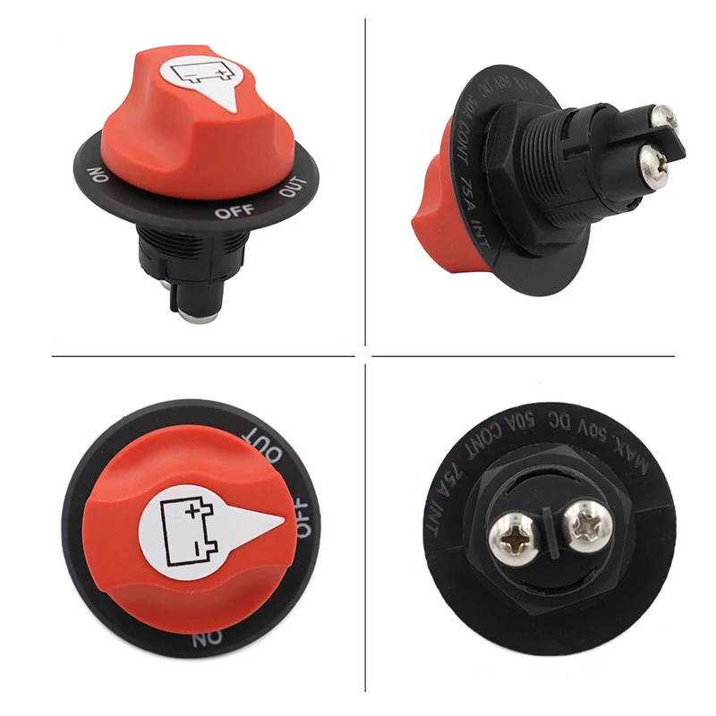 Car Battery Rotary Disconnect Switch Truck Marine Boat RV Safe Cut Off Isolator Power Disconnecter Auto Accessories