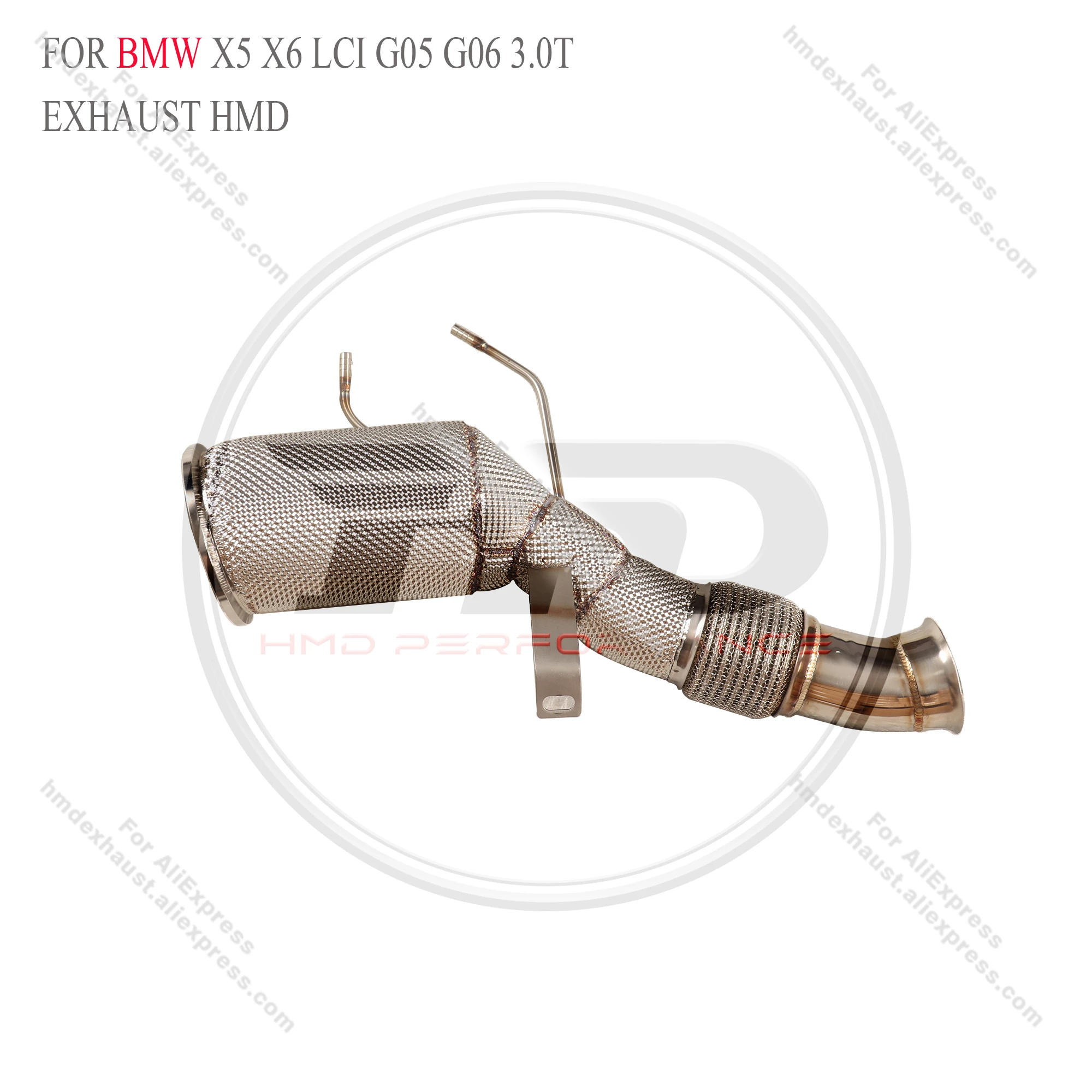 스테인리스 스틸 성능 헤더 촉매, OPF 자동차 액세서리, X5 X6 LCI G05 G06 3.0T 배기 시스템용 HMD 다운파이프