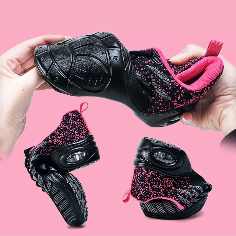 Dancing Shoes For Women Sports Feature Modern Dance Jazz Shoes Soft Outsole Breath Dance Shoes Women Waltz Sneakers Hip Hop Shoe 5