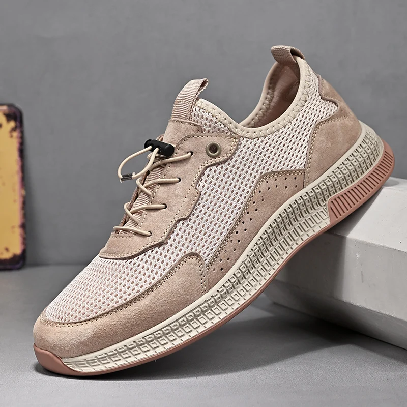 

Туфли мужские кожаные ручной работы, дышащие лоферы, без застежки, Повседневная Уличная обувь, Мокасины, лето