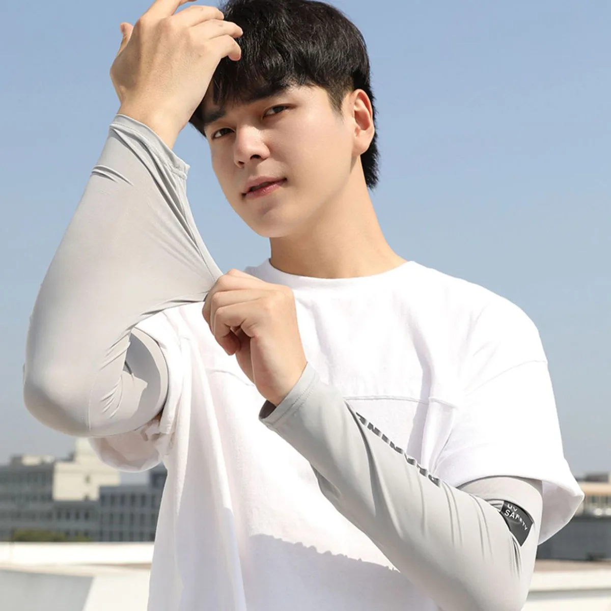 Summer Sun-protective Sleeves For Men Plus Size UV Blocking Gloves For Women Loose Ice Silk Protective Sleeves Arms