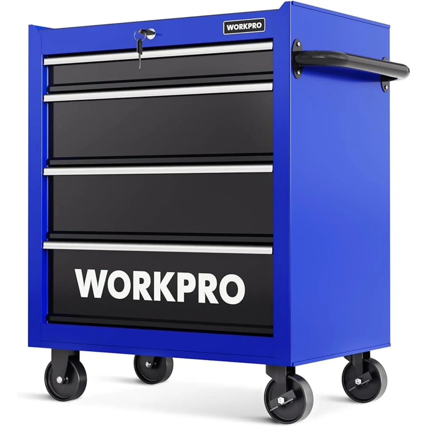 

WORKPRO 4-Drawer Tool Chest 26-Inch Rolling Metal Storage Cabinet with Casters Locking System Drawer Liner 450 Lbs Load Capacity