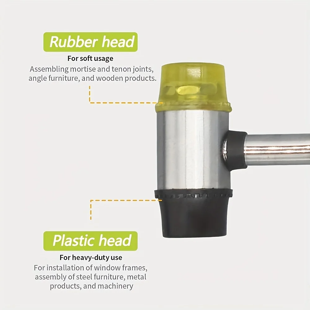 듀얼 헤드 보석 망치, 부드러운 고무 및 플라스틱 망치 (반지 사이즈 조정, 가죽 공예, 목공 및 바닥재 작업용)