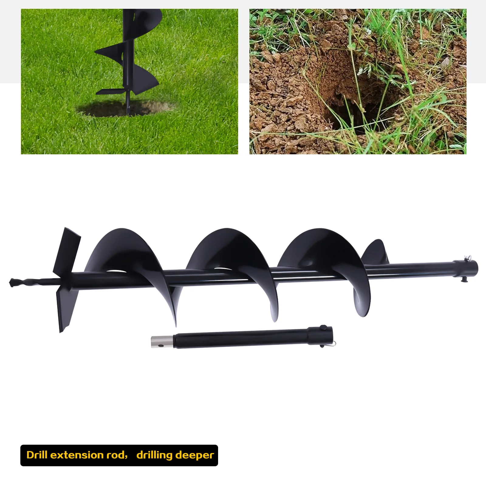 Rust-proof Auger Bit 6In for Post Holes Replacement Earth Digger Planting Drill 2