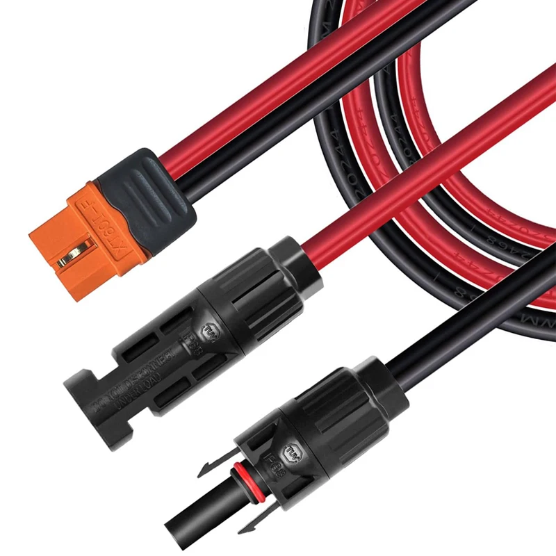 Solar Connector to XT60I-F Extension Cable 1.5m/5ft 12AWG for Ecoflow RIVER 2/2 Max/2 Pro/DELTA 2/Max (2000)/DELTA Pro etc. solar panel connector cable