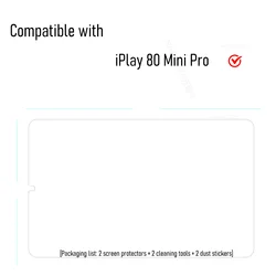 Enhanced Full HD Tempered Glass Screen Protector with Anti - Scratch 9H Film, 2 - Pack (2P- 80 Mini Pro)