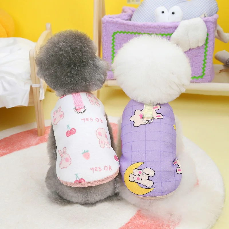 

Autumn Winter Dog Sweat Vest Puppy Fleece Vest Pet Colorful Chest for Small Medium Dogs Apparel With Ring Things for Dogs