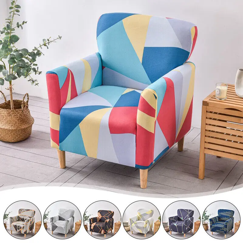 Floral Stretch Chair Cover Sofa Single Armchair Slipcover Highbackrest Protect Living Room Furniture Protector Home Decoration 2