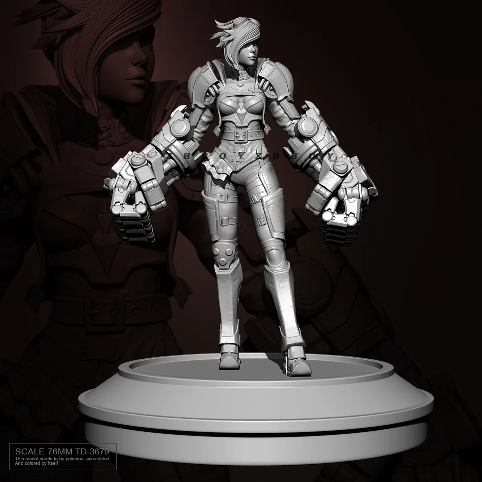 76mm 수지 모델 키트 그림 아름다움 무색 및 자체 조립 TD-3679