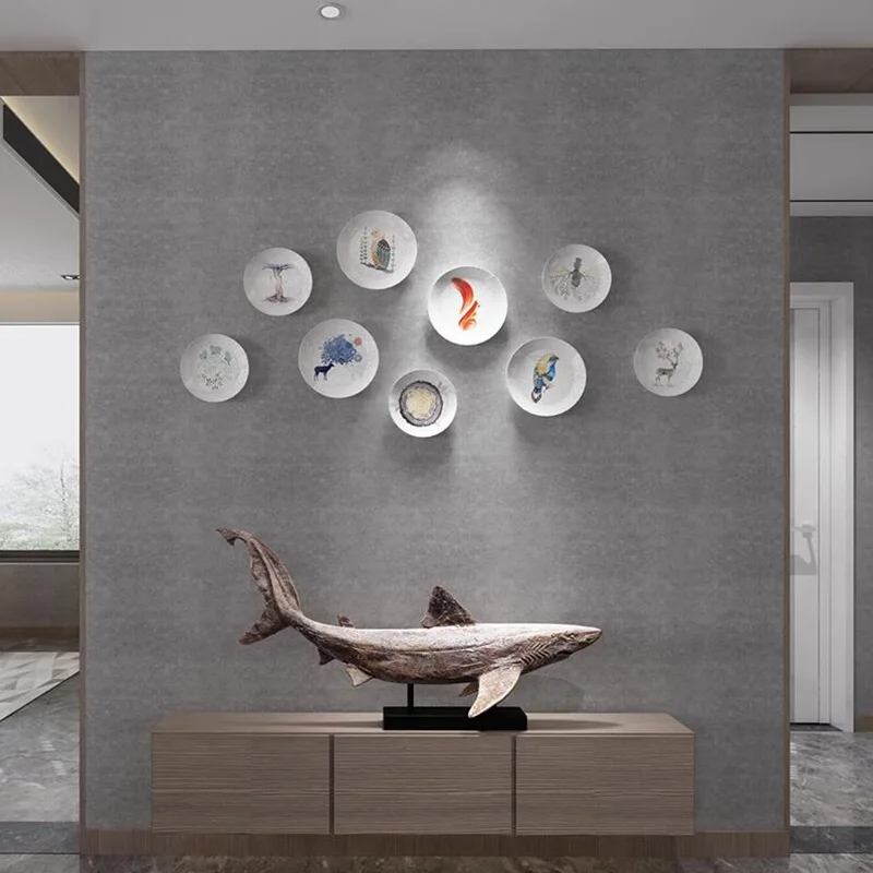 Nordic Style Artistic Decoration Plate,Modern and Simple Living Room,Sofa Background,Wall Hanging Plate,Restaurant Creative Wall 3