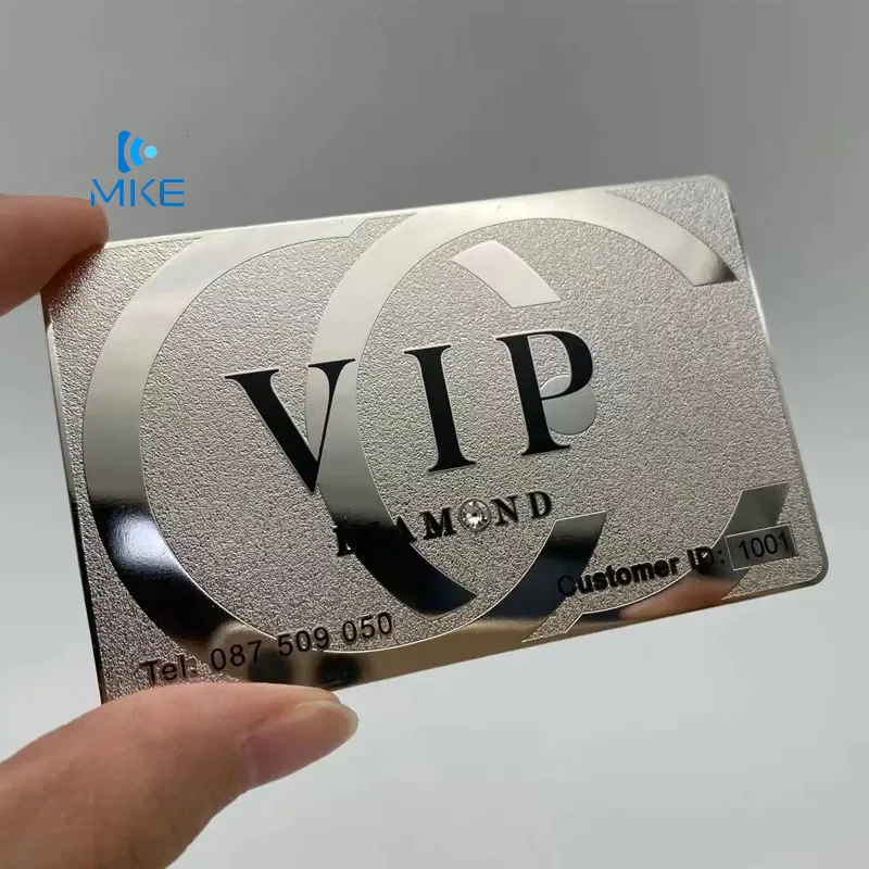 

custom Newest Customized Cheap Silver Metal Credit Bank Card Size Vip Member Laser Engraving Metal Business Cards