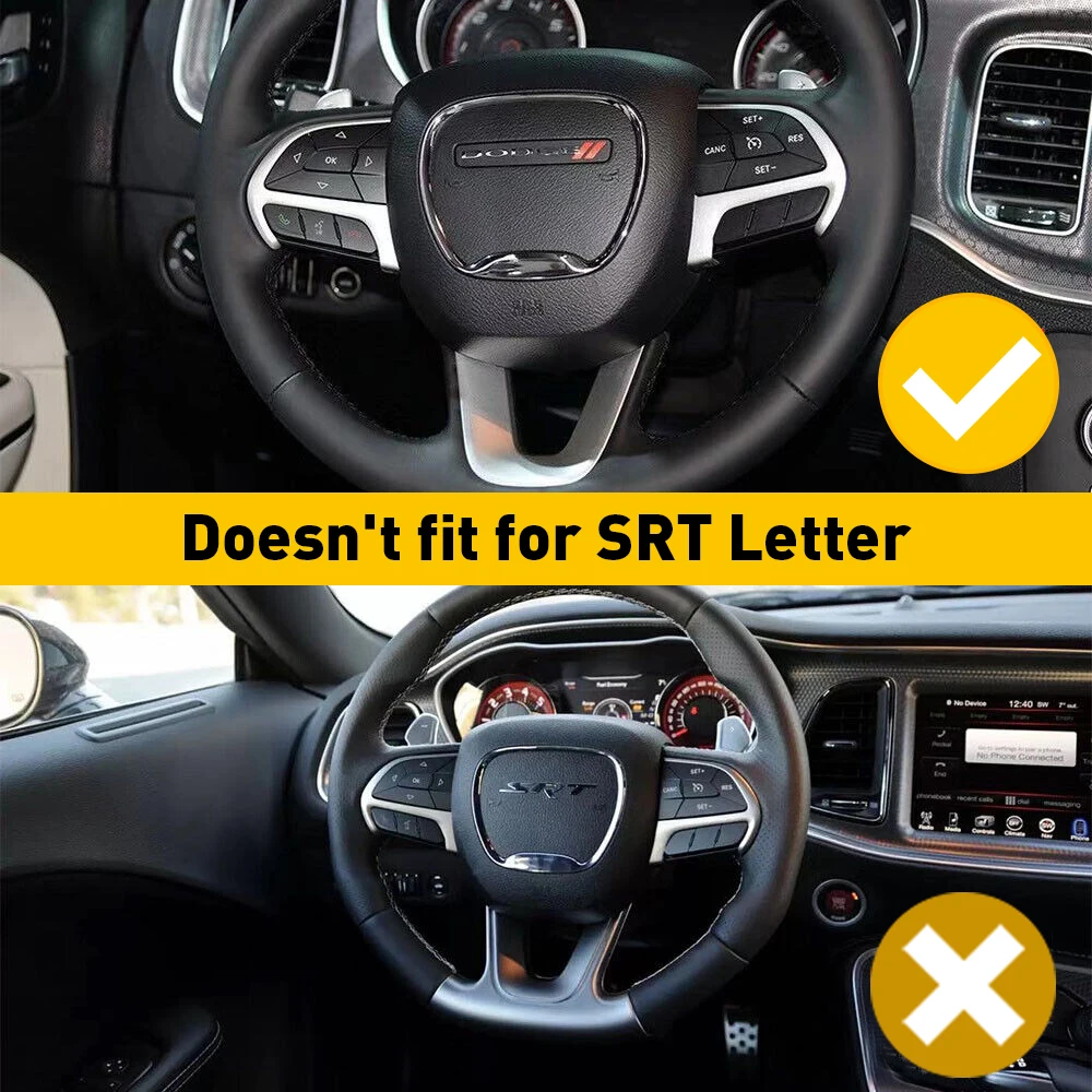 Dodge Durango Charger Challenger 2015 2016 2017 2018 2019 2020 2021 2022 자동차 액세서리 스티커 스티어링 휠 트림 커버
