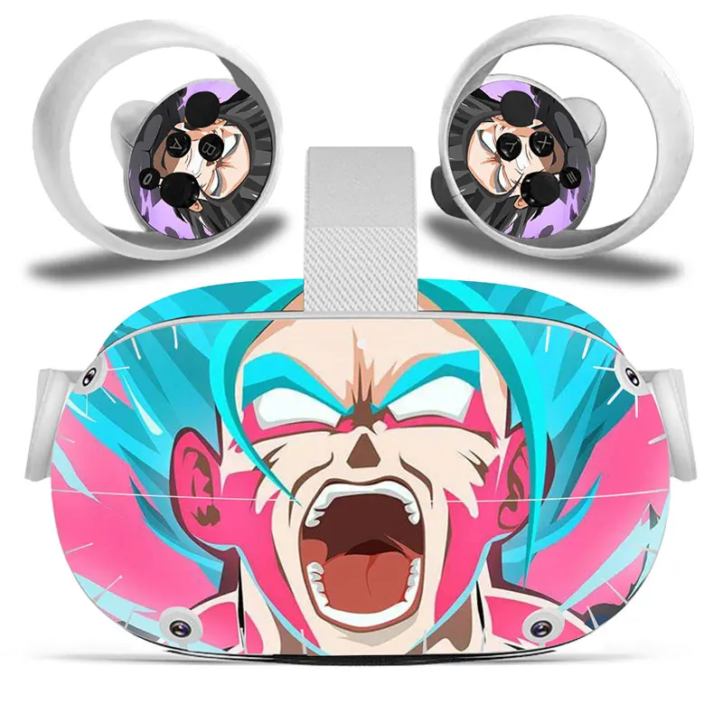 Dragon Ball Goku Skin Sticker For Oculus Quest VR2 Headset Virtual Reality Controller Decal Cover Protective PVC Skin 